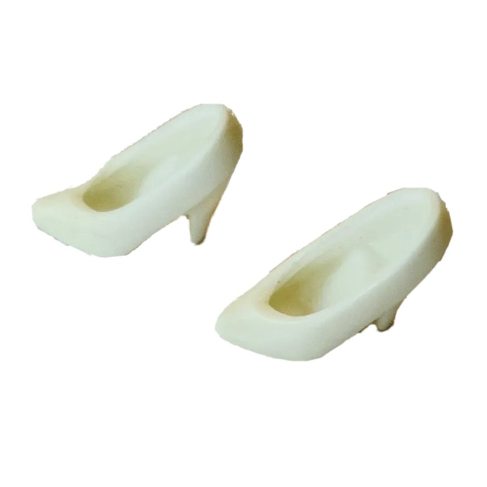 Vintage Mattel Barbie Doll Shoes White Pumps 1990s High Heels Superstar Era
